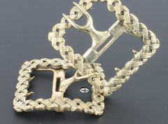 Basketweave, White Bronze Colonial Shoe Buckle