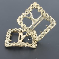 Basketweave, White Bronze Colonial Shoe Buckle