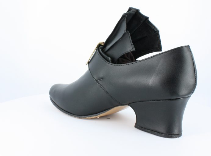 Martha-Colonial black-smooth leather shoe. | Fugawee