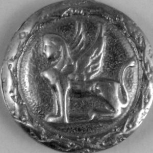 phoenix, antique Pewter Button, 102