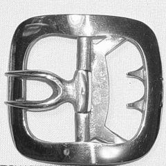 Ladies Plain Colonial White Bronze Shoe Buckle