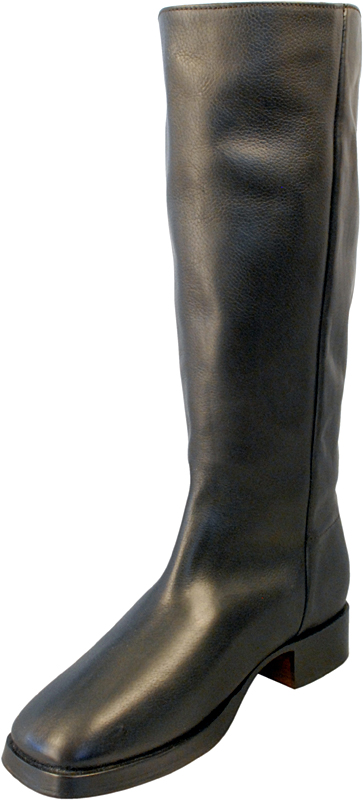 Historic Stovepipe boot black smooth side out. Fugawee