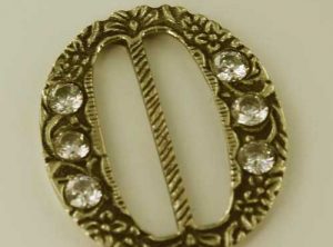 Oval Gem Buckle, brass