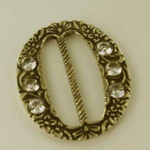 Oval Gem Buckle, brass