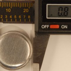 domed with rim, pewter button, 110