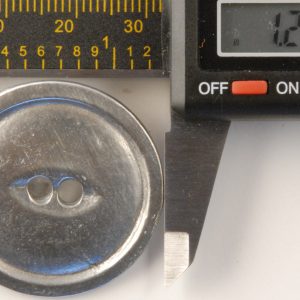 2 Hole Pewter Button, 2 hole with rim, 116