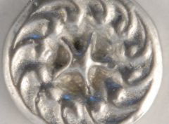 star-swirl, center star Pewter Button, 5/16″, 117. Hand made in the USA