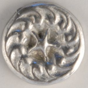 star-swirl, center star Pewter Button, 5/16″, 117