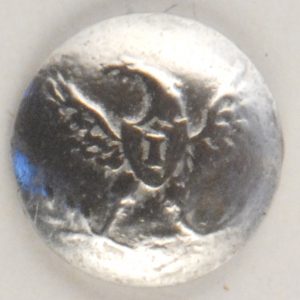 “I” Eagle pewter button, domed 3/4″, 132
