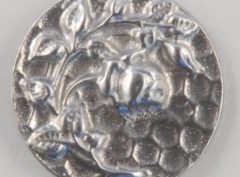 Rose design, old rose, Pewter Button 5/8, 135. Hand made in the USA