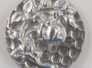 Rose design, old rose, Pewter Button 5/8, 135. Hand made in the USA