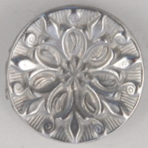Opening Bud, concave, Pewter Button, 136