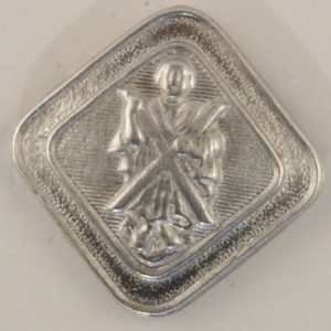 St. Andrew, square Scottish Pewter Button, 3/4″, 144