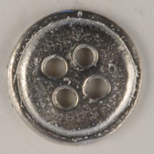 4 Hole pewter button with rim