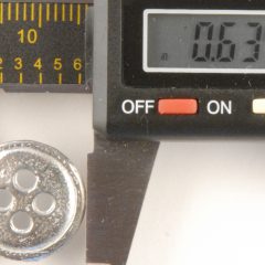4 holes with rim Pewter Button, flat with a rim, 149