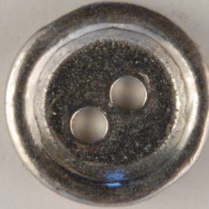 2 Hole Pewter Button, 2 hole with rim, 151
