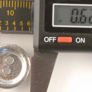 2 Hole Pewter Button, 2 hole with rim, 151