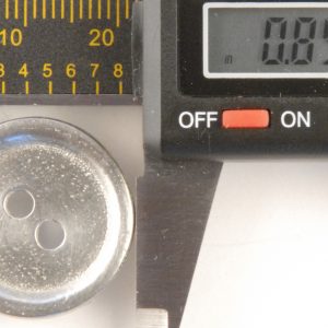2 Hole Pewter Button, 2 hole with rim, 152