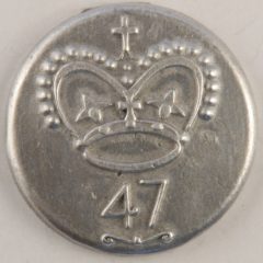 153 L, long shank 47th Officers Pewter Button