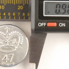153 L, long shank 47th Officers Pewter Button