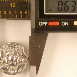 159 Floral Tudor design Pewter Button