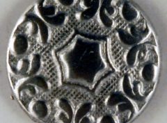 Hex design, 6 point center floral Pewter Button, 5/8″, 161. Hand made in the USA
