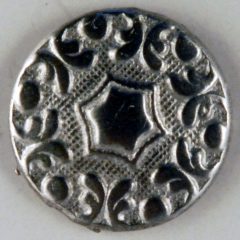 Hex design, 6 point center floral Pewter Button, 5/8″, 161