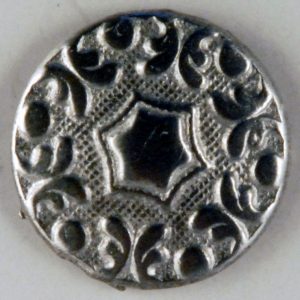 Hex design, 6 point center floral Pewter Button, 5/8″, 161