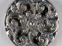 Swirls Pewter Button 11/16 inch, 164. Hand made in the USA