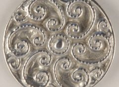 166 L Swirled Fancy Pewter Buttons 1 1/8in. Hand made in the USA