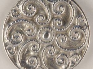 166 L Swirled Fancy Pewter Buttons 1 1/8in. Hand made in the USA