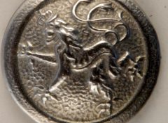 Rampant Lion Pewter Button, 169. Hand made in the USA