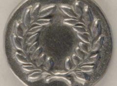 Laurel Wreath, Pewter Button, 5/8″, 174. Hand made in the USA