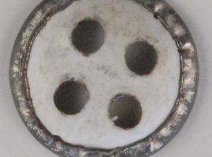 4 hole, Tin paper backed button, 4 hole with rim, 1/2in, 248