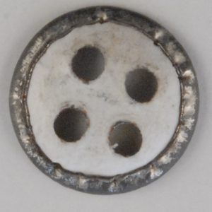 4 hole, Tin paper backed button, 4 hole with rim, 1/2in, 248