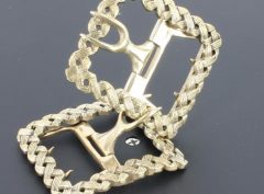 Basketweave, White Bronze Colonial Shoe Buckle