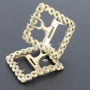 Basketweave, White Bronze Colonial Shoe Buckle
