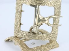 Swirl Colonial shoe buckle in White Bronze