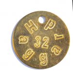Engraved brass tag