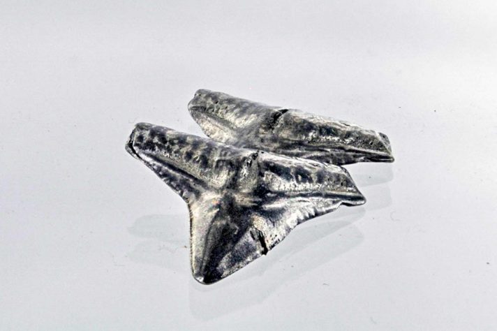 Cast pewter shark teeth