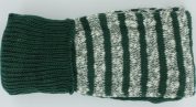 striped over the knee stocking.